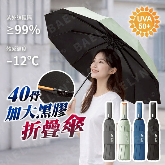 40骨加大黑膠折疊傘