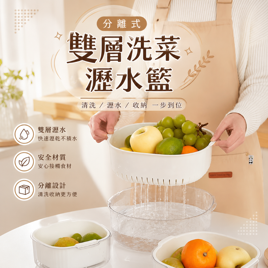 雙層洗菜瀝水籃 [DR02]
