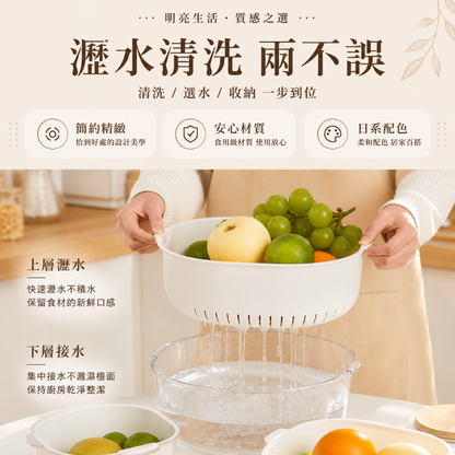雙層洗菜瀝水籃 [DR02]