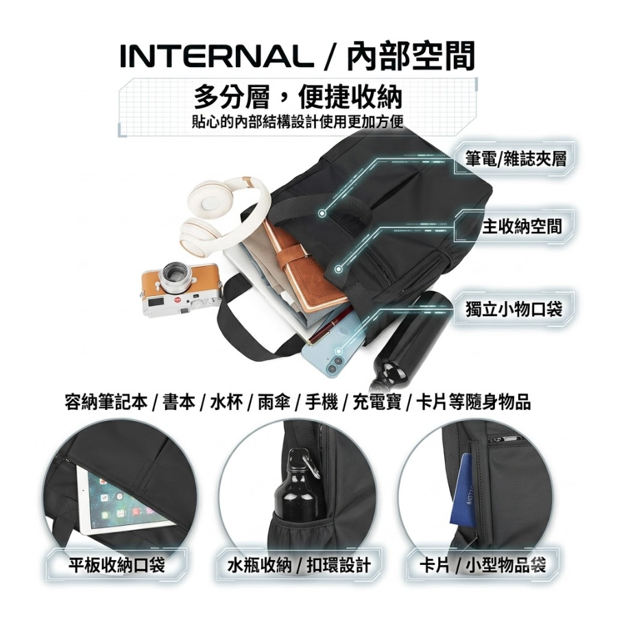 升級多口袋手提托特包 [TT06]