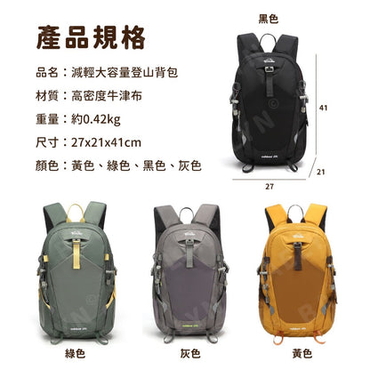 減輕大容量登山背包