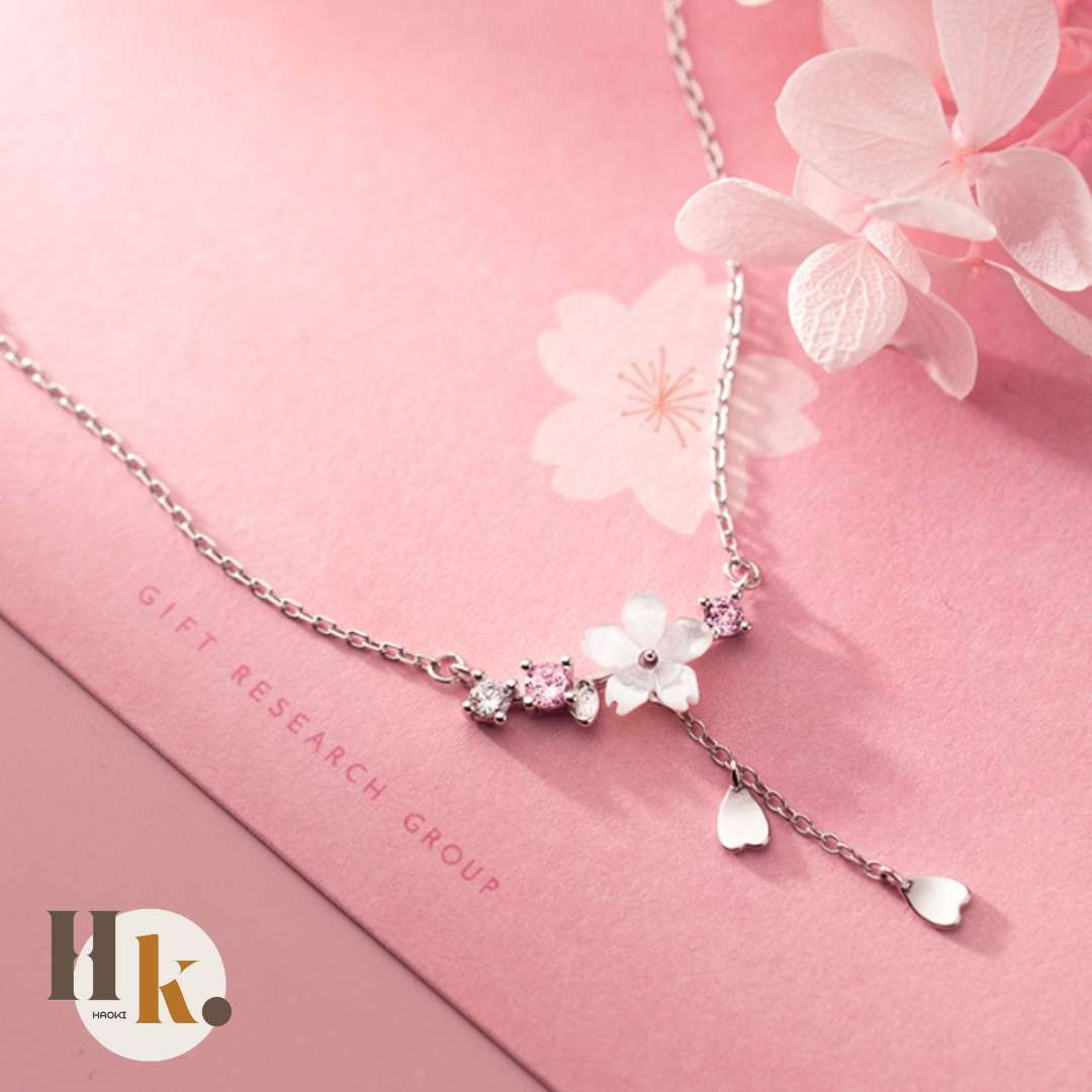 s925銀鑲鑽貝殼花項鍊02